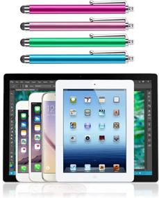 img 2 attached to 🖊️ Kindle & Apple Universal Capacitive Stylus Pens for Touch Screens - Assorted Colors (5 Pack) - Compatible with iPhone Xs Max/XS/X, iPad, Cell Phones, Tablets