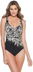 img 4 attached to 👙 Flattering and Supportive - Miraclesuit Women's Swimwear: Wrap Tummy Control Underwire Bra One Piece Swimsuit