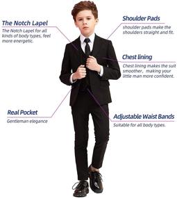 img 3 attached to 👔 ELPA Boys Slim Fit Classic Formal Suit Dresswear for Weddings, Parties, or Proms