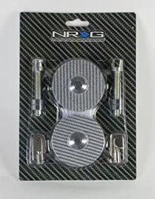 img 2 attached to SEO-Optimized NRG Innovations CHL-200 Hood Lock – Silver Carbon Fiber Overlay with Key