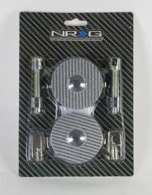 img 1 attached to SEO-Optimized NRG Innovations CHL-200 Hood Lock – Silver Carbon Fiber Overlay with Key