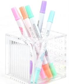 img 3 attached to 🎨 Professional Coloring Art Marker Set - 6 Colors Dual Tip Watercolor Highlighter Marker Pens with Chisel and Fine Tips for Beginner or Experienced Artists, Ideal for Adult Coloring and Various Drawing Media