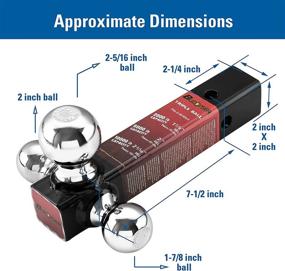 img 3 attached to 🚚 BUDDYSER Trailer Hitch Receiver: Versatile Tri Ball Mounts with Pin and Clip - Perfect Fit for 2 Inch Receiver, Chrome Finish