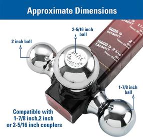 img 2 attached to 🚚 BUDDYSER Trailer Hitch Receiver: Versatile Tri Ball Mounts with Pin and Clip - Perfect Fit for 2 Inch Receiver, Chrome Finish