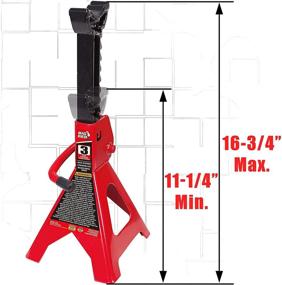 img 3 attached to 🔴 Torin Big Red T43202 Steel Jack Stands: 3 Ton (6,000 lb) Capacity, Red, 1 Pair