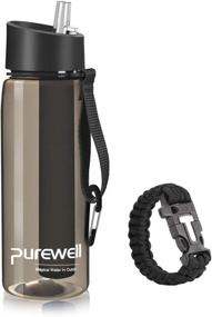 img 4 attached to 🚰 Purewell BPA Free Filtered Water Bottle with Integrated Straw - Perfect for Camping, Hiking, Backpacking, and Travel