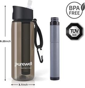 img 3 attached to 🚰 Purewell BPA Free Filtered Water Bottle with Integrated Straw - Perfect for Camping, Hiking, Backpacking, and Travel