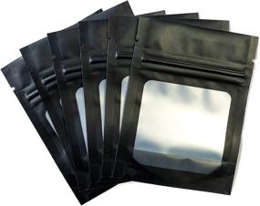 img 3 attached to HANSER Smell Proof Odorless Mylar Resealable Foil Pouch Bags - Clear Window, Food Safe | Airtight Matte Black 100pc | 3x4 Inches