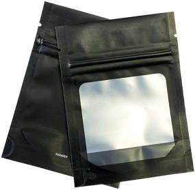 img 2 attached to HANSER Smell Proof Odorless Mylar Resealable Foil Pouch Bags - Clear Window, Food Safe | Airtight Matte Black 100pc | 3x4 Inches