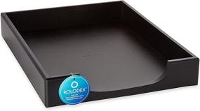 img 2 attached to Stylish and Functional: Rolodex® Wood Tones™ Letter-Size Tray in Sleek Black Finish