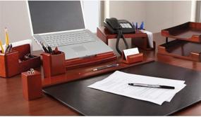 img 1 attached to Stylish and Functional: Rolodex® Wood Tones™ Letter-Size Tray in Sleek Black Finish