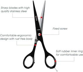 img 1 attached to Герс Professional 6.6 дюйма Ножницы для стрижки волос - Ножницы для парикмахеров для мужчин и женщин, нержавеющая сталь, очень острые с бесплатным кожаным чехлом.
