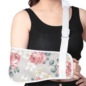 img 4 attached to 🌹 Rose Arm Shoulder Sling for Women, Teenagers & Adults - Immobilizer Brace Support for Shoulder, Elbow, Arm & Wrist Injury. Available in Left or Right (Rose, Adults L)