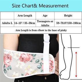 img 3 attached to 🌹 Rose Arm Shoulder Sling for Women, Teenagers & Adults - Immobilizer Brace Support for Shoulder, Elbow, Arm & Wrist Injury. Available in Left or Right (Rose, Adults L)