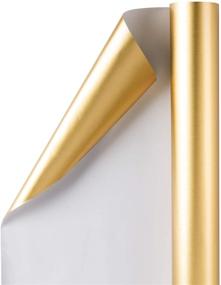 img 3 attached to RUSPEPA Gold Metallic Wrapping Paper-81.5 Sq Ft-Solid Color Paper for Wedding, Birthday, Christmas, Baby Shower - 30-Inch X 32.8-Feet