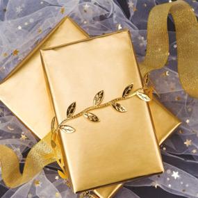 img 2 attached to RUSPEPA Gold Metallic Wrapping Paper-81.5 Sq Ft-Solid Color Paper for Wedding, Birthday, Christmas, Baby Shower - 30-Inch X 32.8-Feet