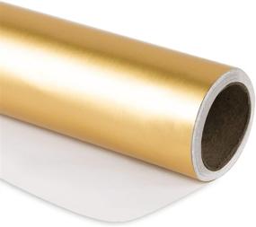 img 4 attached to RUSPEPA Gold Metallic Wrapping Paper-81.5 Sq Ft-Solid Color Paper for Wedding, Birthday, Christmas, Baby Shower - 30-Inch X 32.8-Feet