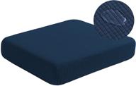 water resistant sofa cushion slipcovers: furniture protector for rvs, camper seat covers, high stretch washable coats (chair cushion, navy) logo