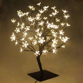 img 4 attached to Beautiful PMS 17 Inch Cherry Blossom Tree Desk Lamp with 72 LEDs - Perfect for Christmas, Weddings, and Home Decorations (Warm White)