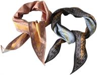 gerinly vintage skinny neck scarves: floral print long hairband and stylish handbag accessory (khaki pink/grey black) logo