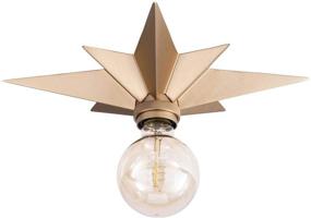 img 4 attached to 🌟 VILUXY Flush Mount Brass Star Ceiling Light: Ideal for Hallway, Entryway, Study Room & Bedroom