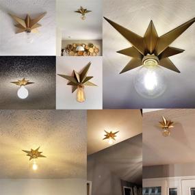 img 3 attached to 🌟 VILUXY Flush Mount Brass Star Ceiling Light: Ideal for Hallway, Entryway, Study Room & Bedroom