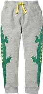 🦖 elastic dinosaur toddler boys' sweatpants - rabirtal clothing logo