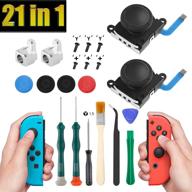 2 pack replacement joysticks for nintendo switch and switch lite joy-con controllers - analog 3d joystick thumb stick repair kits with screwdriver tools logo
