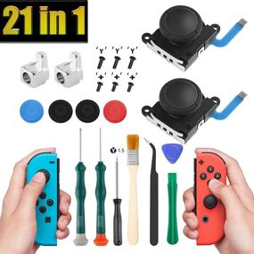 img 4 attached to 2 Pack Replacement Joysticks for Nintendo Switch and Switch Lite Joy-Con Controllers - Analog 3D Joystick Thumb Stick Repair Kits with Screwdriver Tools