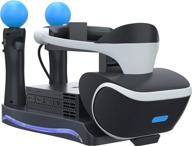 skywin psvr stand: charge, showcase, and display your ps4 vr headset and processor with ease - compatible with playstation 4 psvr - includes showcase and move controller charging station logo