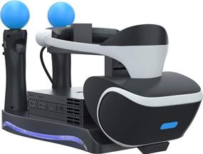 img 4 attached to Skywin PSVR Stand: Charge, Showcase, and Display Your PS4 VR Headset and Processor with Ease - Compatible with Playstation 4 PSVR - Includes Showcase and Move Controller Charging Station