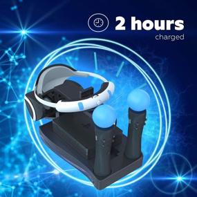 img 3 attached to Skywin PSVR Stand: Charge, Showcase, and Display Your PS4 VR Headset and Processor with Ease - Compatible with Playstation 4 PSVR - Includes Showcase and Move Controller Charging Station