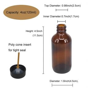 img 3 attached to BPFY 12 Pack 4 oz Amber Boston Glass Bottle with Black Poly Cap: Ultimate Kit for Homemade Vanilla Extract, Essential Oils & Herbal Medicine - Perfect Wedding, Christmas & Holiday Gift (Amber)