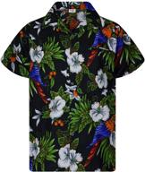 🌺 king kameha hawaiian shortsleeve cherryparrot boys' clothing: stylish tops, tees & shirts for kids logo