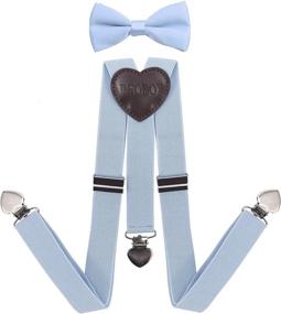 img 4 attached to DEOBOX Suspenders Wedding Adjustable Purple Boys' Accessories via Suspenders