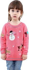 img 3 attached to 🎄 Shineflow Unisex Kid's Ugly Christmas Sweater - Rudolph Reindeer Red Nose Jumper