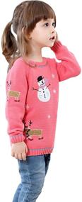 img 1 attached to 🎄 Shineflow Unisex Kid's Ugly Christmas Sweater - Rudolph Reindeer Red Nose Jumper