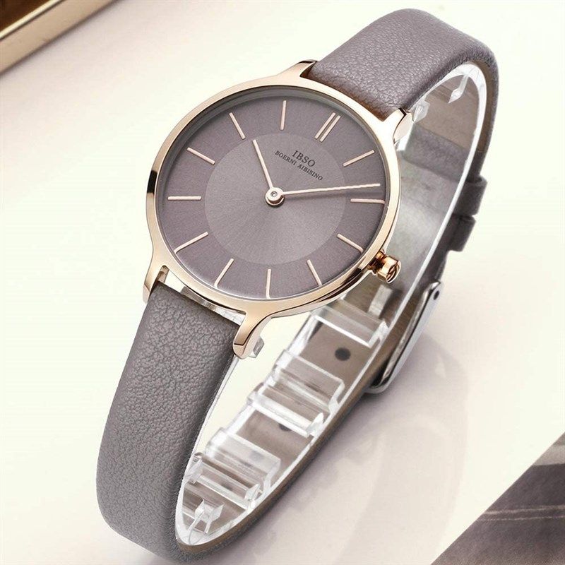IBSO 36WB Ultra-thin Leather Strap Women's Quartz Watches – Viva Timepiece