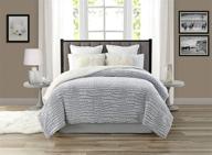 🛏️ tahari home grey-crocodile super soft faux fur crocodile animal skin design bed comforter with sherpa fleece back - king/cal king, perfect for cold weather (thcm1-002) logo