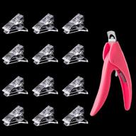 💅 12pcs quick building polygel nail tips clips with nail forms for polygel extensions - uv led builder clamps for manicure, nail art, and gel nails - includes 1pcs false nail tip trimmer logo