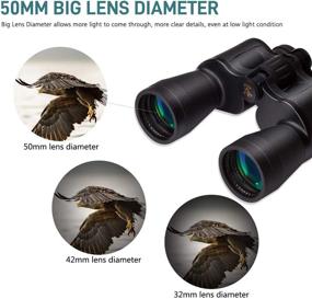 img 1 attached to 🔭 HD Professional Waterproof Binoculars 20x50 - Durable & Clear BAK4 Prism FMC Lens for Outdoor Sports, Concerts, Bird Watching, and More