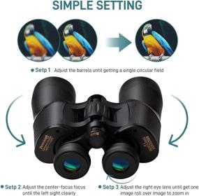 img 2 attached to 🔭 HD Professional Waterproof Binoculars 20x50 - Durable & Clear BAK4 Prism FMC Lens for Outdoor Sports, Concerts, Bird Watching, and More