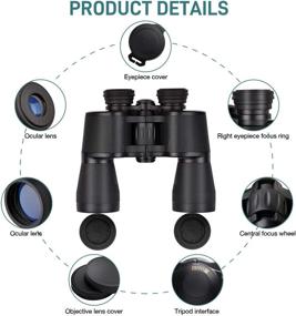 img 3 attached to 🔭 HD Professional Waterproof Binoculars 20x50 - Durable & Clear BAK4 Prism FMC Lens for Outdoor Sports, Concerts, Bird Watching, and More