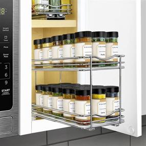 img 3 attached to 🧼 Lynk Professional Slide Out Double Spice Rack Upper Cabinet Organizer, 6-1/4", Chrome - Optimize your Kitchen Storage with this Convenient Organizer!