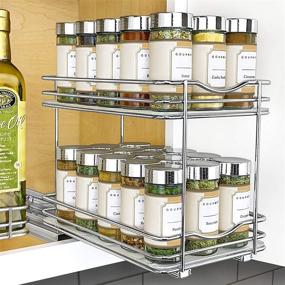 img 4 attached to 🧼 Lynk Professional Slide Out Double Spice Rack Upper Cabinet Organizer, 6-1/4", Chrome - Optimize your Kitchen Storage with this Convenient Organizer!