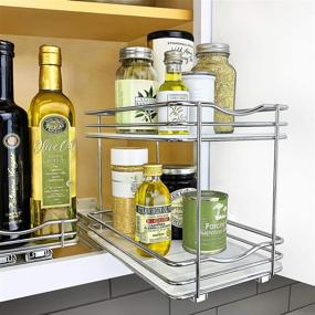 img 1 attached to 🧼 Lynk Professional Slide Out Double Spice Rack Upper Cabinet Organizer, 6-1/4", Chrome - Optimize your Kitchen Storage with this Convenient Organizer!