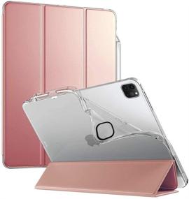 img 4 attached to Poetic Lumos X Series Apple iPad Pro 12.9 2020 & 2018 Case - Rose Gold, Smart Cover with Pencil Holder, Slim Fit Stand Folio Design