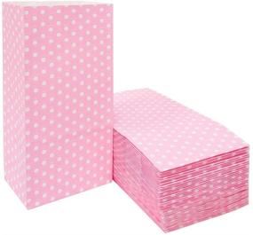 img 4 attached to Бумажные подарочные пакеты ADIDO EVA в розовый горошек (100 шт) 🎉 - идеальны для вечеринок - 7 x 3,5 x 2,3 дюйма.