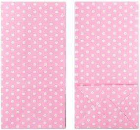 img 1 attached to Бумажные подарочные пакеты ADIDO EVA в розовый горошек (100 шт) 🎉 - идеальны для вечеринок - 7 x 3,5 x 2,3 дюйма.
