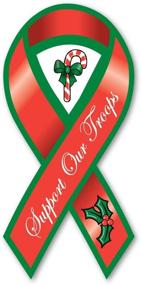 img 1 attached to Support Troops Holiday Ribbon Magnet